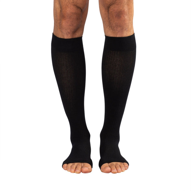 Essentials Cotton Below Knee Socks Open Toe 20-30mmHg