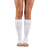 Essentials Cotton Below Knee Socks Open Toe 20-30mmHg Unisex Compression Socks White #White