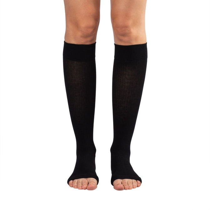 Essentials Cotton Below Knee Socks Open Toe 20-30mmHg