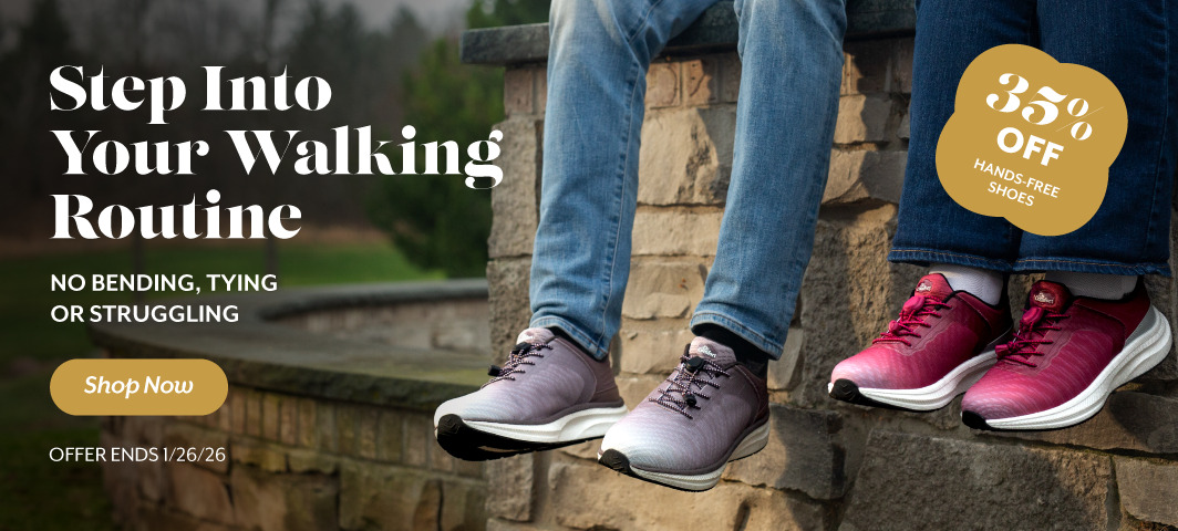 Step Into Walking Routine - No Bending, Tying or Struggling - 35% off Hands-Free Shoes