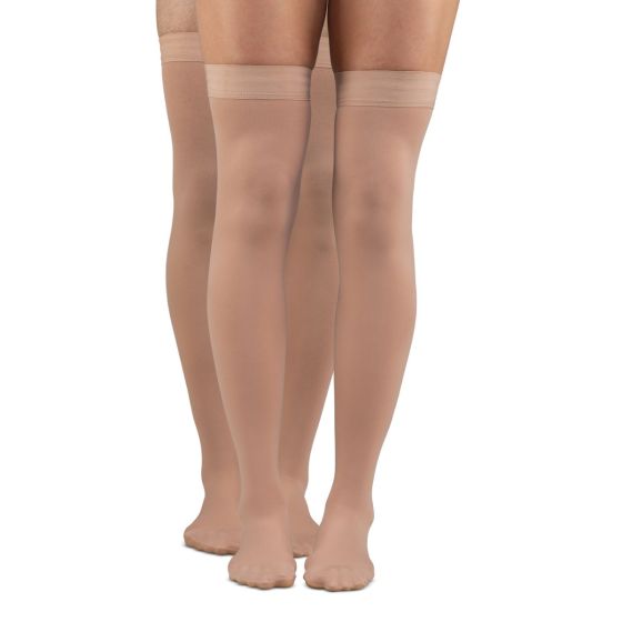 Plus Size Opaque Compression Pantyhose for Women 20-30mmHg - Beige, 2X-Large  