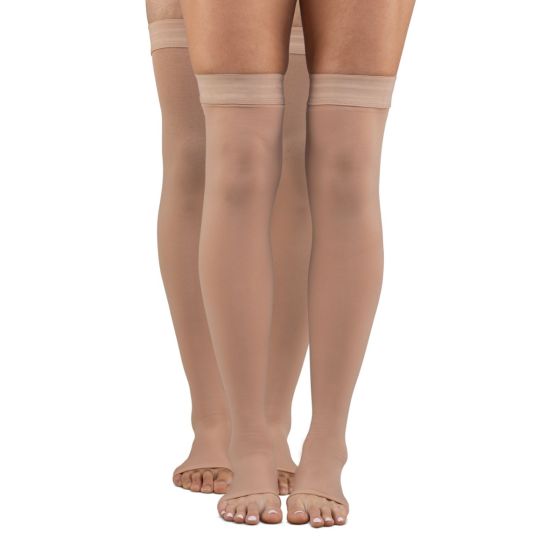 Dr. Comfort® Microfiber Opaque +Plus 20-30 Thigh High, Open Toe