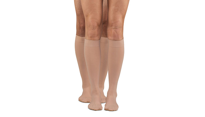 30-40 mmHg Compression Stockings for Men and Women, Knee High Length, Open  Toe, Beige, X-Large 