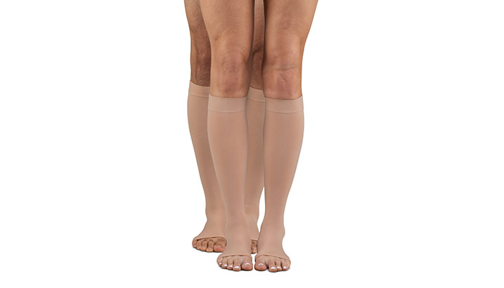 Dr. Comfort® Microfiber Opaque +Plus 20-30mmHg Below Knee, Open Toe Unisex  Knee High Compression Stocking