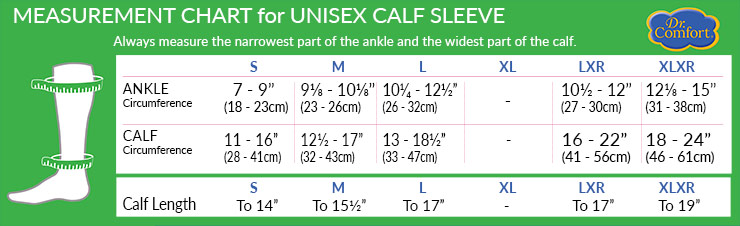 Calf Sleeve Size Chart