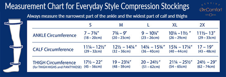 Dr Comfort Size Chart